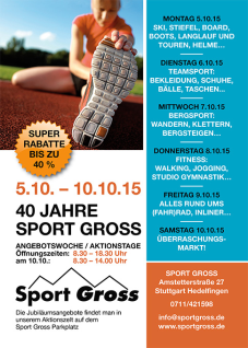 Jubiläumswoche: 40 Jahre Sport Gross